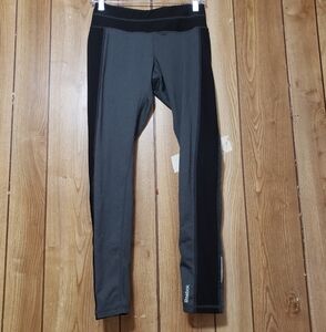 Reebok Mid-Risecontrast Black/ GrayTight Leggings Sm Reflective Details Pocket